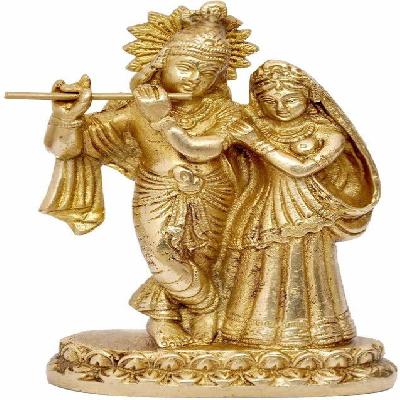 Brass Radha Krishna Statue