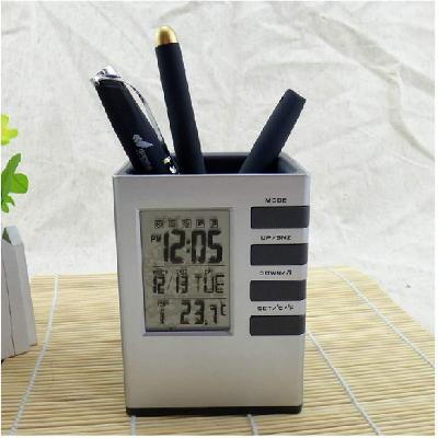 Digital Clock Pen Holder