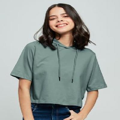 Ladies Hooded T Shirt