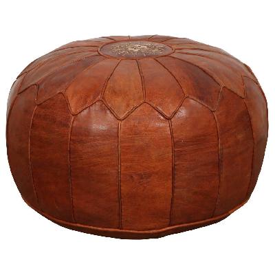 Leather Pouf 