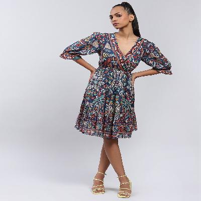 Printed Wrap Dress