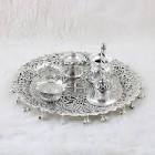 White Metal Pooja Thali