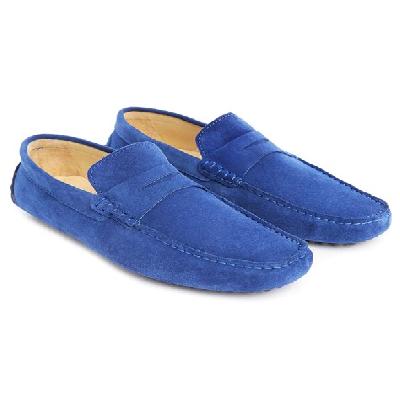 Blue Leather Loafers