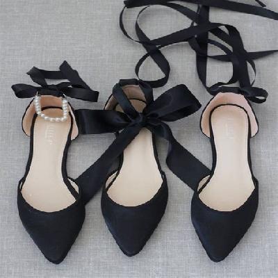 Fancy Black Ballerina Shoes