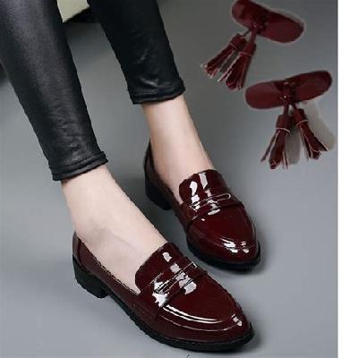 Red Girls Loafer Shoes