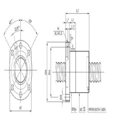 HIWIN 4R-25-25K2-FSC Ballscrew Nut
