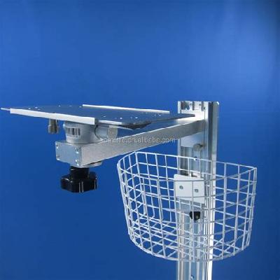Aluminium Wall Mounted Patient Monitor Stand With Basket