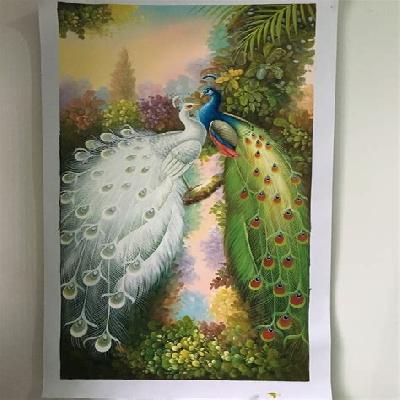 Peacock Landscape Painting