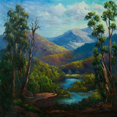 River Landscape Painting