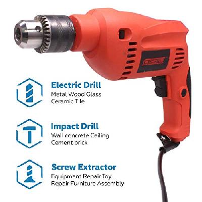 Cheston 13MM Drill Reversible Hammer Drill Screwdriver, Keyless Chuck 900W, 3200-RPM (BOX)