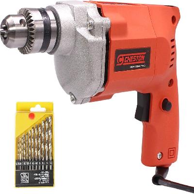 Cheston Drill Machine 10mm (2310.3WWM 9Pcs,Bit) Speed : 0-2600 rpm  Wattage: 350 Watts