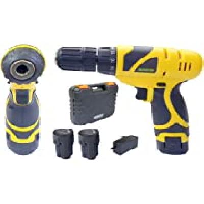 Cheston Plastic Cordless Drill Ch-812-3 Keyless Chuck 10mm 12v With 2 Battery Power
