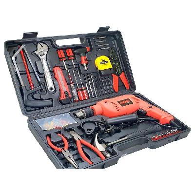 Cheston Powerful Impact Drill Machine Cum Screwdriver Kit 13mm Chuck with 128 Pieces blue (EID-500)