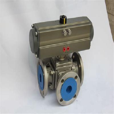 ball valve with pneumatic rotary actuators