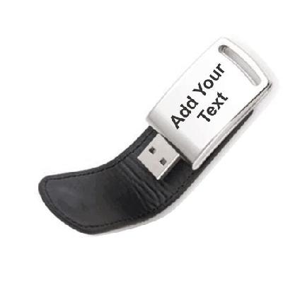 Leather Pendrive With Button Lock