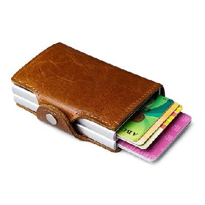 Brown Two Side Steel Card Holder