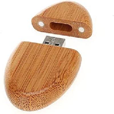 Oval Shape Wooden Pen Drive