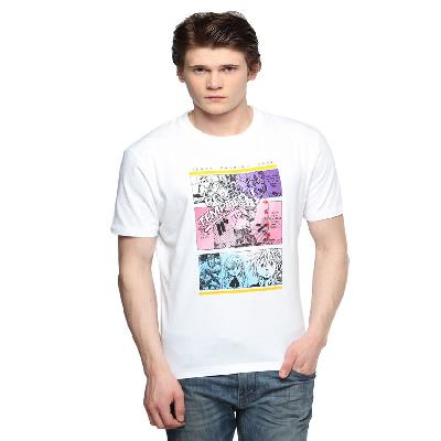 White Half Sleeves Printed T-Shirt