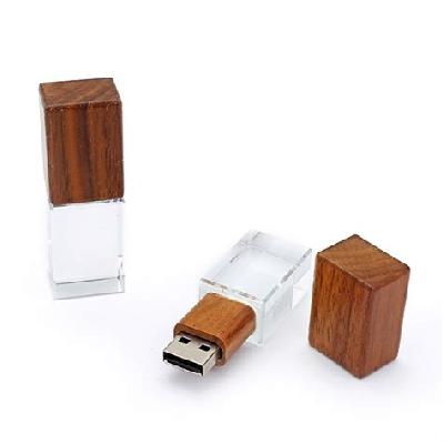 Wooden Crystal Pen Drive