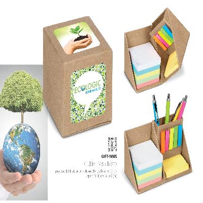 Eco Friendly Sticky On Pads Corporate Items Desk Holder With Eco Friendly Notebook