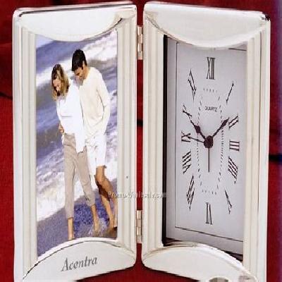 Folding Alarm Clock With Photo Frame