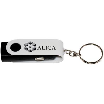 USB Style Swivel Car Charger with keychain