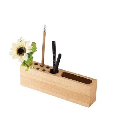 Wooden Table Top Mobile Holder Pen Stand 
