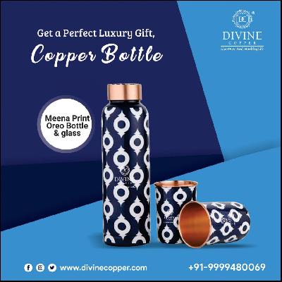 Copper Meena Bottle Set
