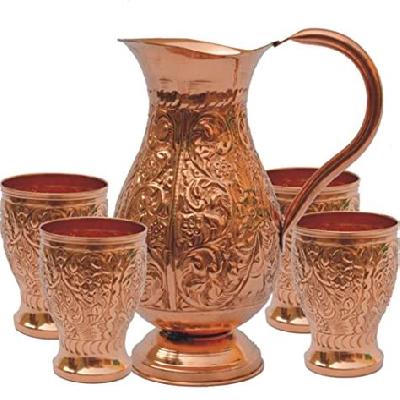 Copper Surahi Glass Set