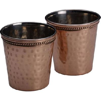 Hammered Copper Glass Set
