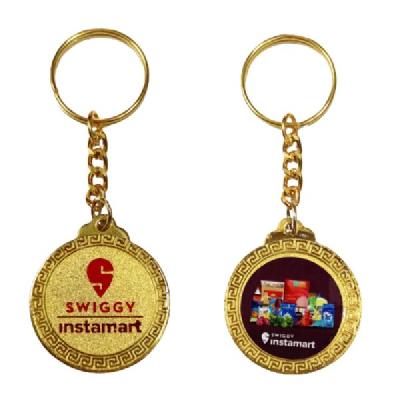 Metal Golden Meena Keychain
