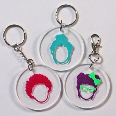 Plastic Vinyl Sticker Keychain