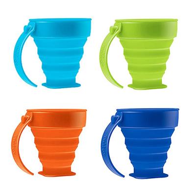 Folding Silicon Cup with Cap (Collapsible)