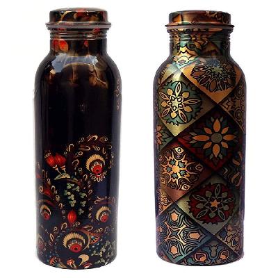 Printed Copper Water Bottle Set