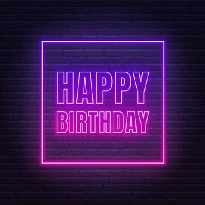 Happy Birthday Neon Frame 