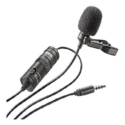 Boya Bym1 Omnidirectional Lavalier Condenser Microphone With 20ft Audio Cable