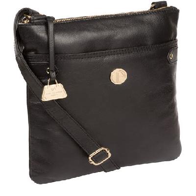 Black Cross Pure Leather Ladies Bag