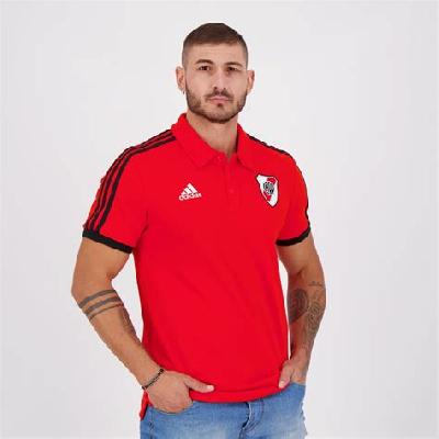 BS0696 Adidas RED T Shirt Collared