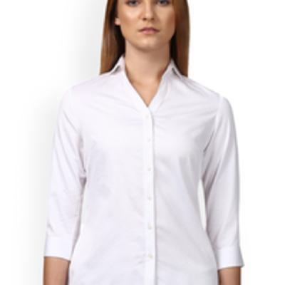 Park Avenue White Formal Shirt For Women Cotton
