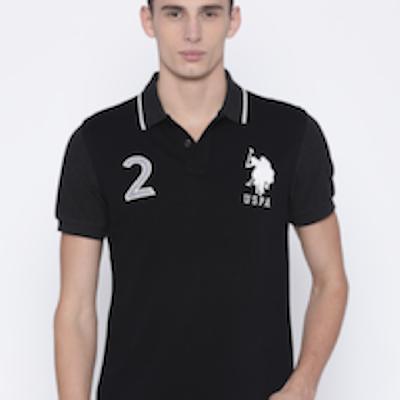 Us Polo Assn Black Collar T-Shirt