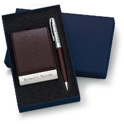 Brown Leatherette Corporate Gift Set