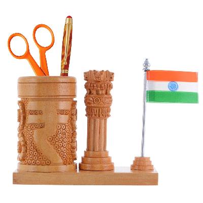 Ashok Stambh with Flag and Pen Stand