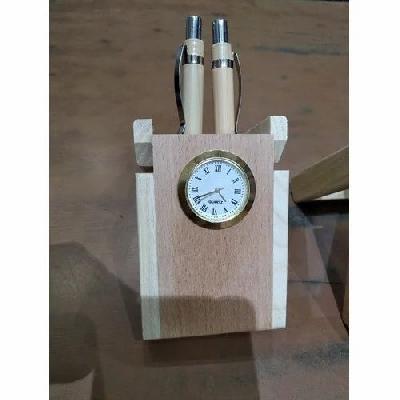 Promotional Table Clock with Pen Stand And Mobile Stand