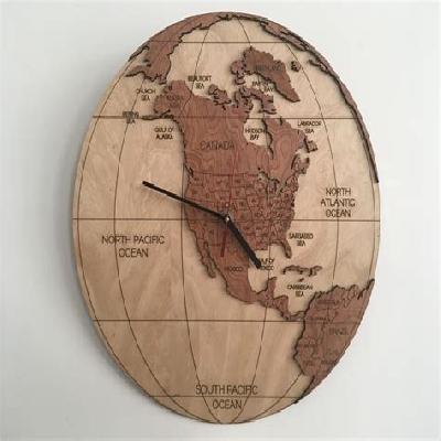 India Map Wooden Wall Clock