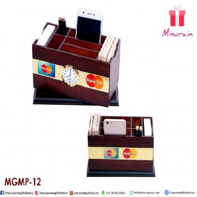 Revolving Pen Stand With Coaster Plates