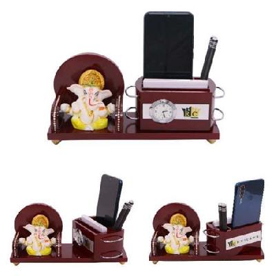 Revolving Pen Stand With Ganeshji Murti
