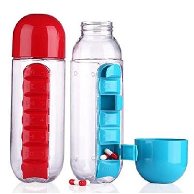 Water Bottle with Pill Box
