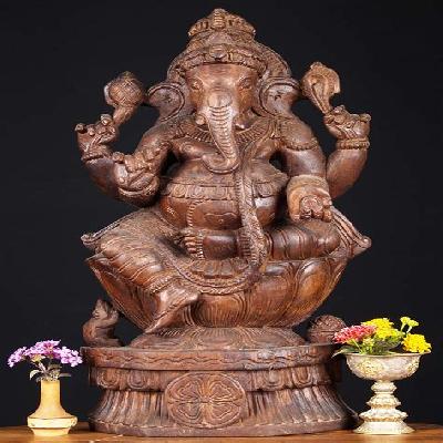 Wooden Ganesh