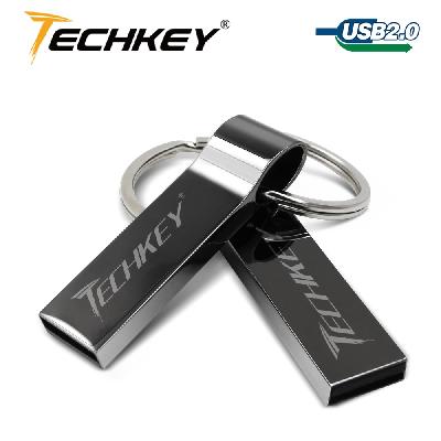 Silver Metal Key Ring Pendrive