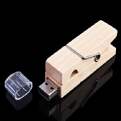 Wooden Clip On USB
